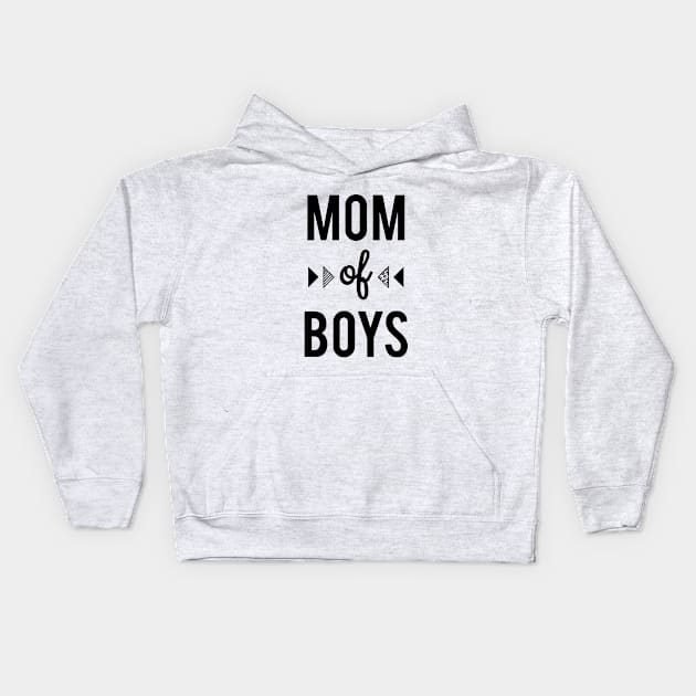 Mom Of Boys Family Heart Love Cloth Black And White Shirt Son Kids Hoodie by hathanh2